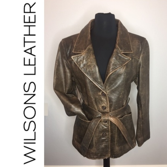 WILSONS Distressed Leather Jacket | Coat - Picture 1 of 5